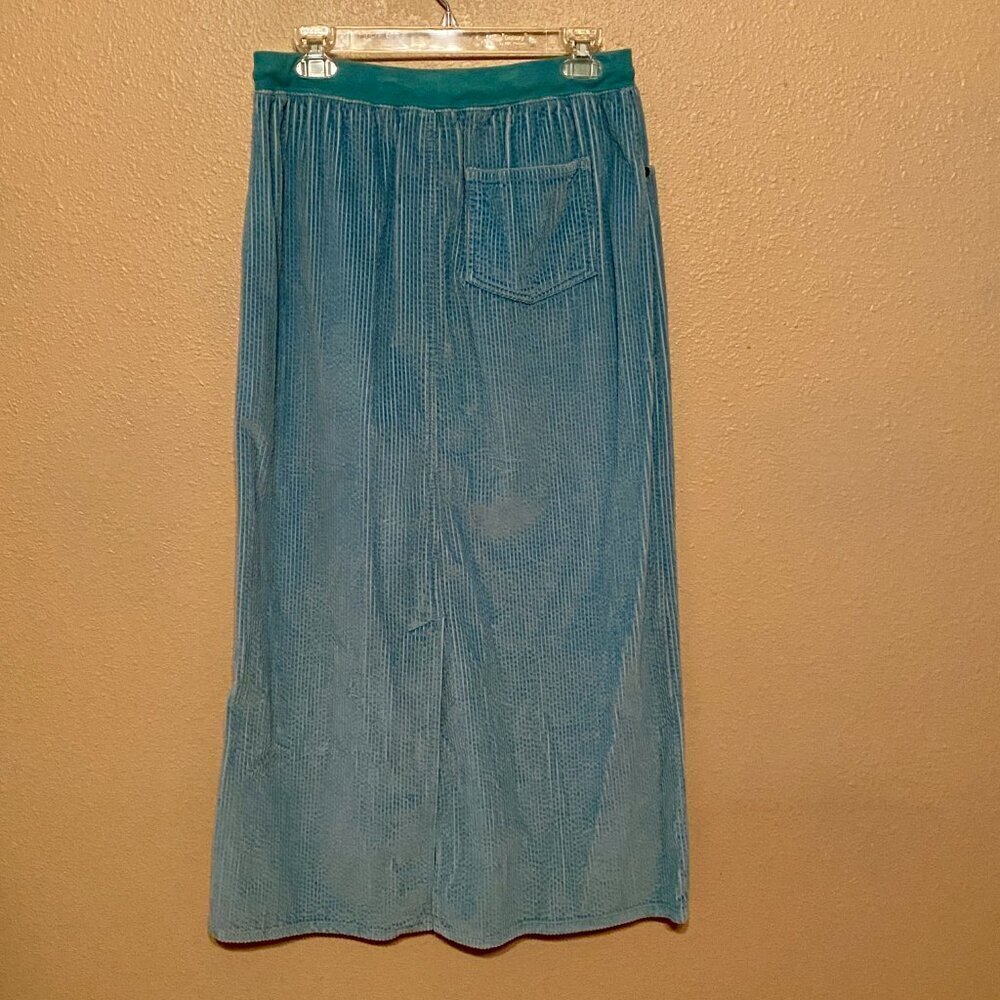 CHADWICK'S 2pc Corduroy Jacket/Skirt with Hood and pockets Teal Size L/10 - Picture 9 of 13